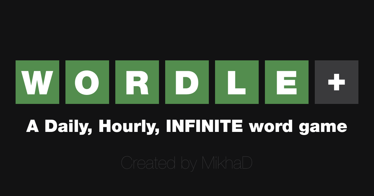 Infinite wordle  Play unlimited wordles  Wordle+